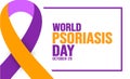 October is World Psoriasis Day background template. Holiday concept.