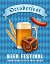 Octoberfest beer festival concept background, realistic style