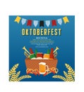 Oktoberfest Beer Festival Poster or Flyer Template Vector Illustration