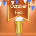 Octoberfest concept banner, realistic style Royalty Free Stock Photo