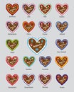 Octoberfest gingerbread hearts flag desing, most visiting countries Royalty Free Stock Photo