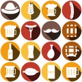 Octoberfest icons and patterns flat style