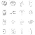 Octoberfest icons set vector outline