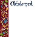 Octoberfest poster or banner design template, watercolor hand drawn Royalty Free Stock Photo