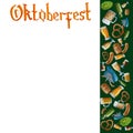 Octoberfest poster or banner design template, watercolor hand drawn Royalty Free Stock Photo