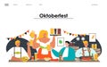 Octoberfest web site vector beer fest background Royalty Free Stock Photo