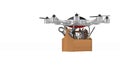 Octocopter with toolbox on white background. Isolated 3d render