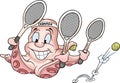 Octopus 08 tenis Royalty Free Stock Photo