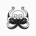 octopus illustration. animal marine, silhouette, character, and line art style