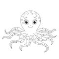 Octopus vector illustration clipart. Marine illustration.