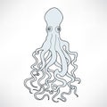 Octopus animal. Sea Monster object isolated