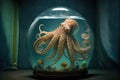 octopus in the aquarium. Generative AI Royalty Free Stock Photo