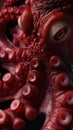 Octopus on black background. Close up view of octopus tentacles Royalty Free Stock Photo