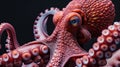 Octopus on black background. Close up view of octopus tentacles Royalty Free Stock Photo