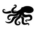 Octopus black silhouette drawing