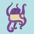 Octopus with blahk table