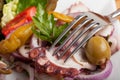 Octopus carpaccio salad