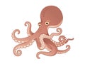 Octopus cartoon mascot Illustration