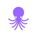 Octopus cartoon style isolated. Devilfish underwater animal. Poulpe vector illustration Royalty Free Stock Photo