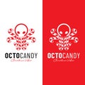 Octopus Christmas Candy Logo Design Template