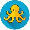 Octopus circle blue icon concept Royalty Free Stock Photo