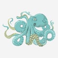 Octopus with curling tentacles Royalty Free Stock Photo