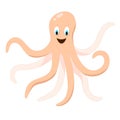 Octopus cute funny isolated on white. Vector drawing, children`s illustration Royalty Free Stock Photo