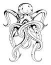 Octopus tattoo style drawing Royalty Free Stock Photo