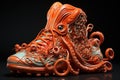 octopus design inspired sneakers sport shoes illustration generative ai Royalty Free Stock Photo