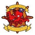 Octopus emblem Royalty Free Stock Photo