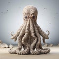 Octopus Figurine: A Unique Concrete Sculpture In Spiky Mounds Design