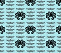 Octopus and fish pattern seamless. Nautical poulpe background. marine devilfish ornament. Ocean texture