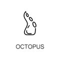 Octopus flat icon or logo for web design. Royalty Free Stock Photo