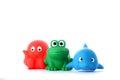 Octopus, frog and dolphin children's toys Royalty Free Stock Photo