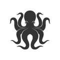 Octopus graphic symbol isolated on white background