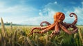 Octopus Grazing In A Field: Realistic Rendering Of Maritime Scene