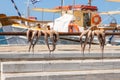 Octopus hanging up on a stick , Naoussa, Paros Island, Greece Royalty Free Stock Photo