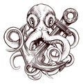 Octopus Holding Anchor Royalty Free Stock Photo