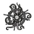 Octopus holding a helm. Tattoo style illustration Royalty Free Stock Photo