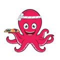 Octopus holding sushi plate Royalty Free Stock Photo