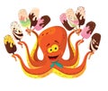 Octopus with ice cream