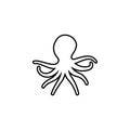 Octopus icon flat vector illustration Royalty Free Stock Photo
