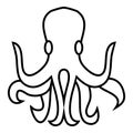 Octopus icon, outline style