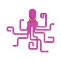 Octopus isolated. devilfish vector illustration. poulpe purple