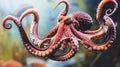 Octopus in its natural habitat on the seabed Royalty Free Stock Photo