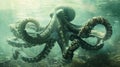 Octopus in its natural habitat on the seabed Royalty Free Stock Photo