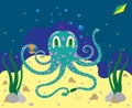 The octopus the kid plays in sand. Royalty Free Stock Photo