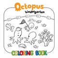 Octopus kindergarten coloring book