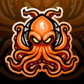 Octopus kraken mascot. esport logo design