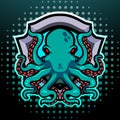 Octopus kraken mascot. esport logo design